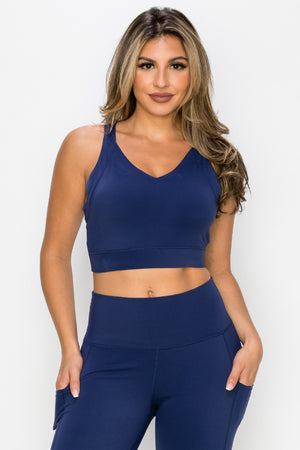 Buttery Soft Sports Bra - Blue