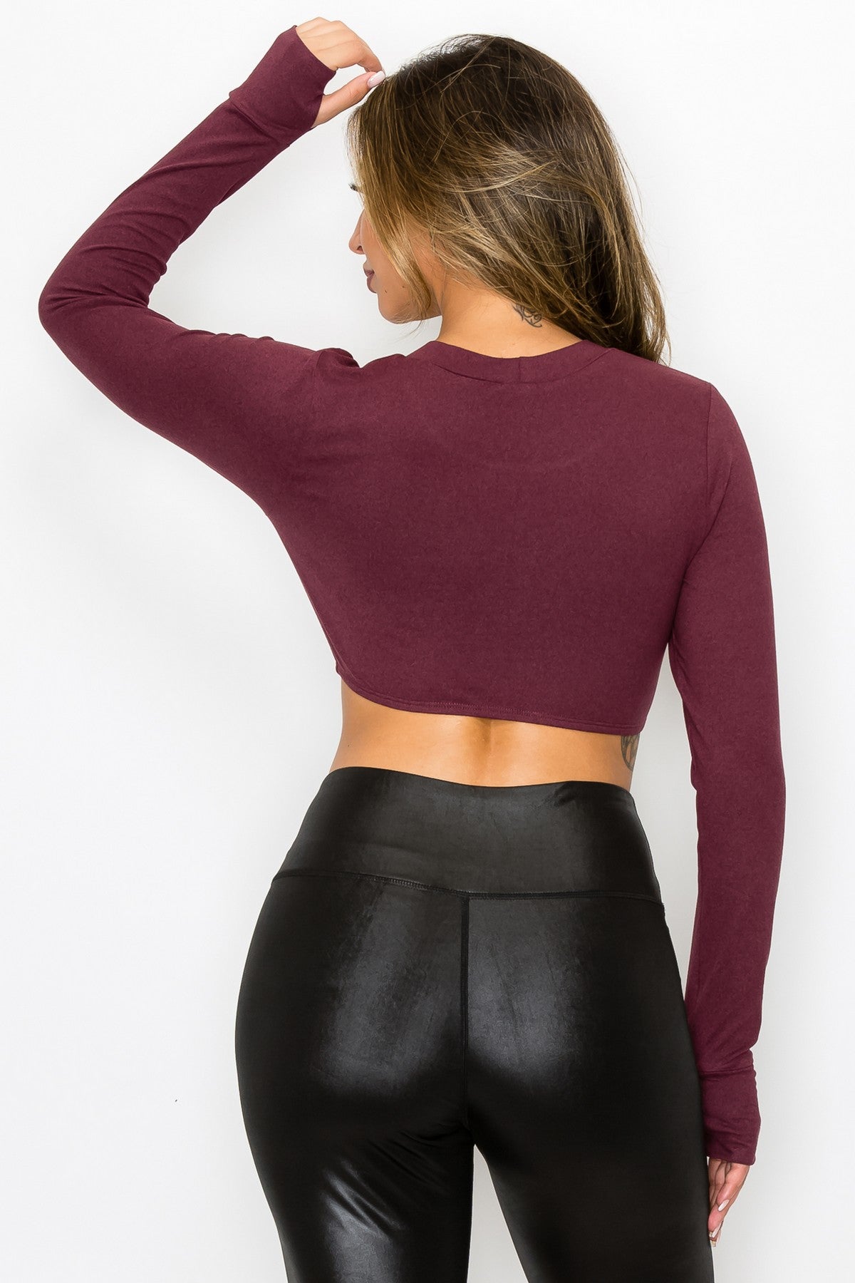 Seamless Long Sleeve Top - Burgundy